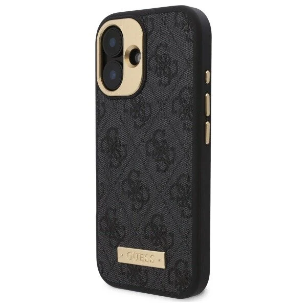 MagSafe Case for Apple iPhone 16 Plus, Guess, 4G Logo Plate, Black - Image 4