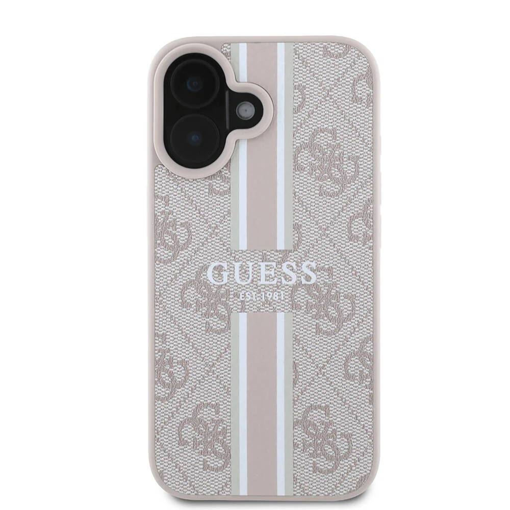 MagSafe Case for Apple iPhone 16 Plus, Guess, 4G Printed Stripes, Pink - Image 3