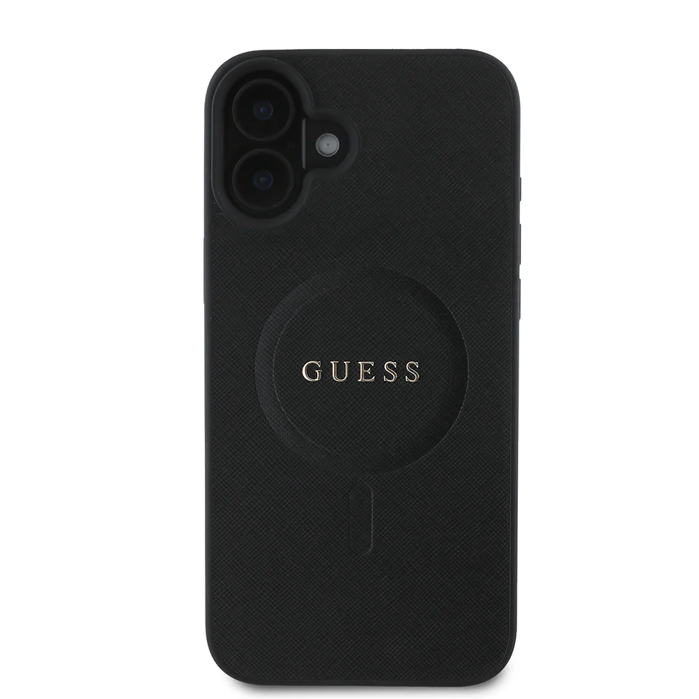 MagSafe Case for Apple iPhone 16 Plus, Guess, Saffiano Classic Logo, Black - Image 3