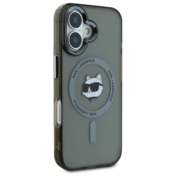MagSafe Case for Apple iPhone 16 Plus, Karl Lagerfeld, IML Metal Choupette's Head, Black - Image 6