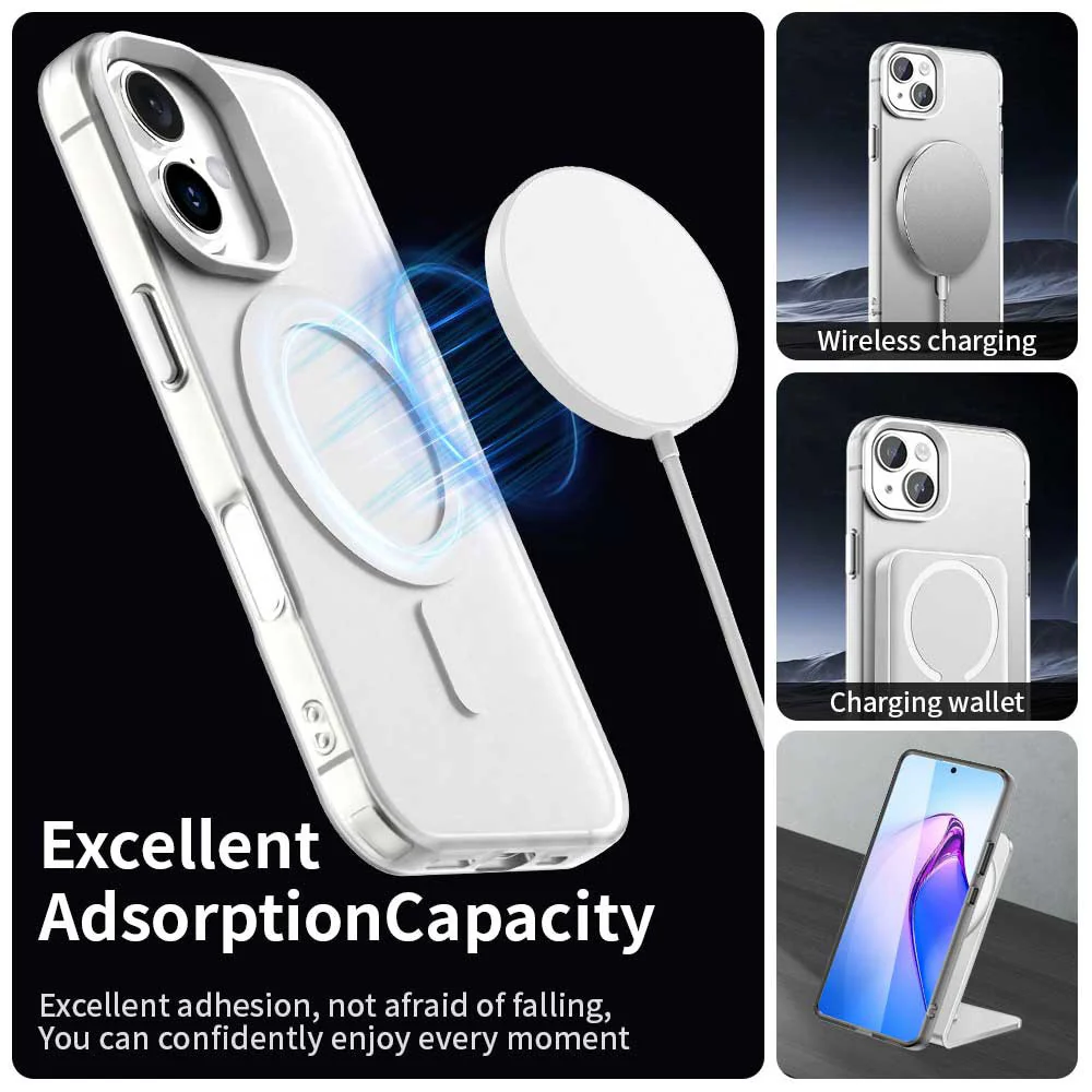 MagSafe Case for Apple iPhone 16 Plus, Techsuit, CandyCase, White - Image 3
