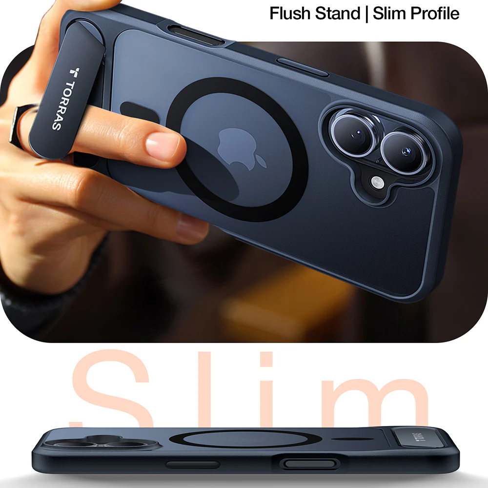 MagSafe Case for Apple iPhone 16 Plus, Torras, Pstand, Black - Image 4