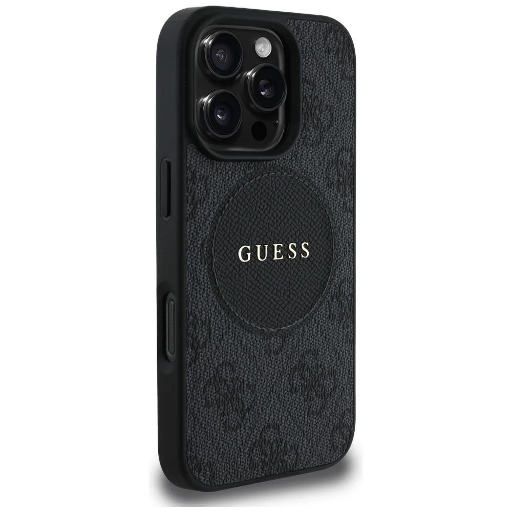 MagSafe Case for Apple iPhone 16 Pro, Guess, 4G Circle Classic Logo, Black - Image 2