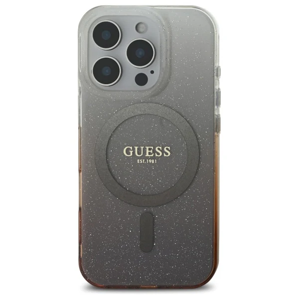MagSafe Case for Apple iPhone 16 Pro, Guess, IML Glitter Gradient, Brown - Image 2