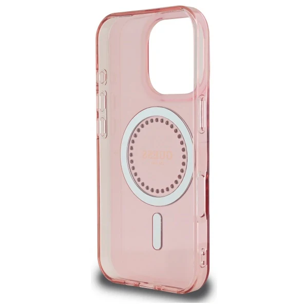 MagSafe Case for Apple iPhone 16 Pro, Guess, IML Rhinestone, Pink - Image 6