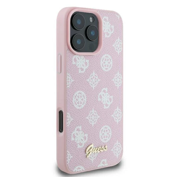 MagSafe Case for Apple iPhone 16 Pro, Guess, Peony Script, Pink - Image 4
