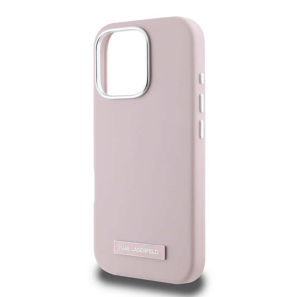 MagSafe Case for Apple iPhone 16 Pro, Karl Lagerfeld, FW Metal Plate, Pink - Image 4