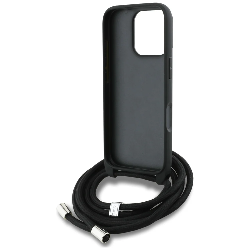 MagSafe Case for Apple iPhone 16 Pro, Karl Lagerfeld, Saffiano Crossbody, Black - Image 5