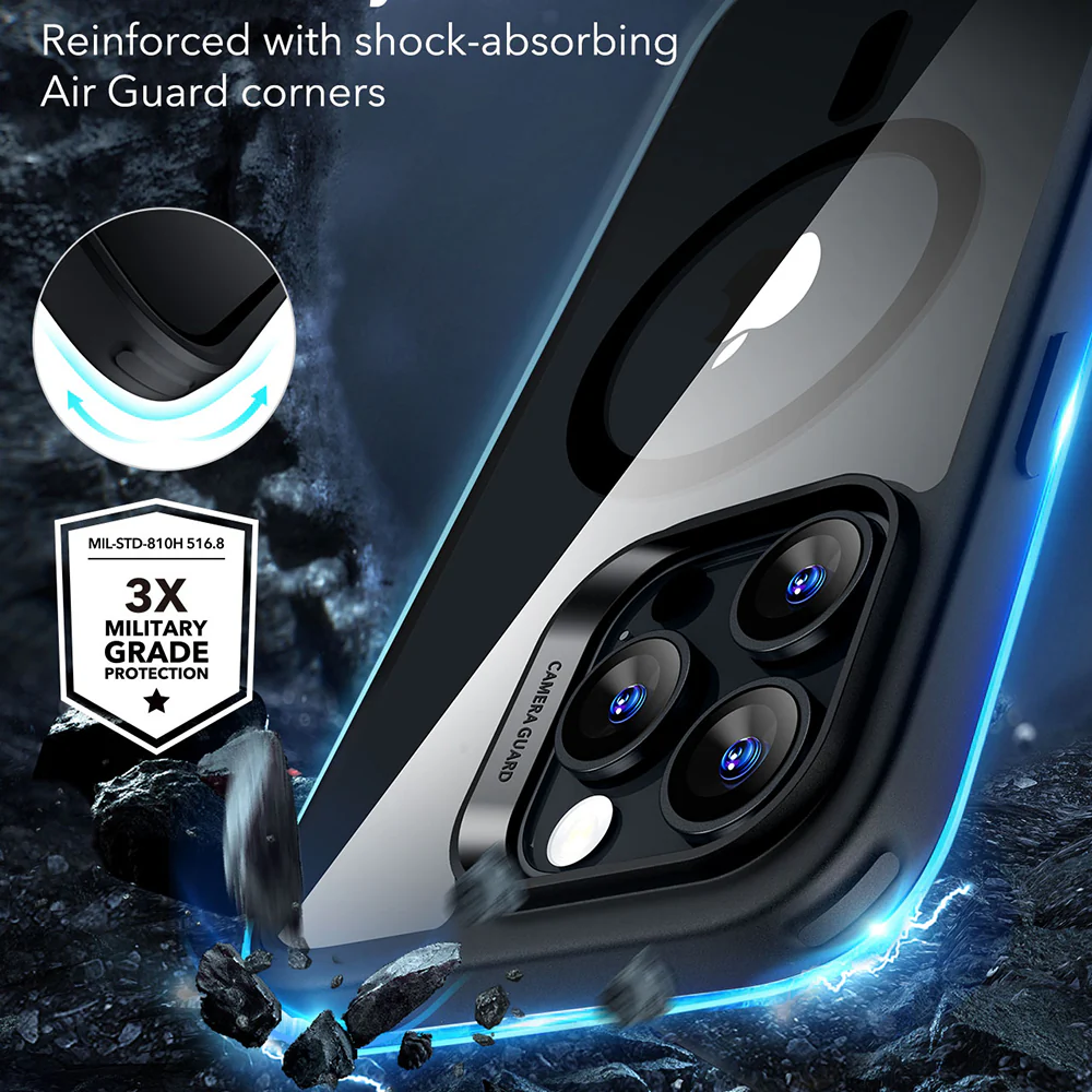 MagSafe Case for Apple iPhone 16 Pro Max, ESR, Classic Hybrid, Black Transparent - Image 8