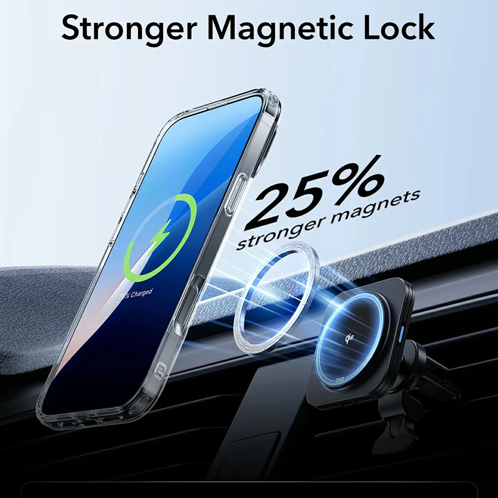 MagSafe Case for Apple iPhone 16 Pro Max, ESR, Classic Hybrid Kickstand, Transparent - Image 6