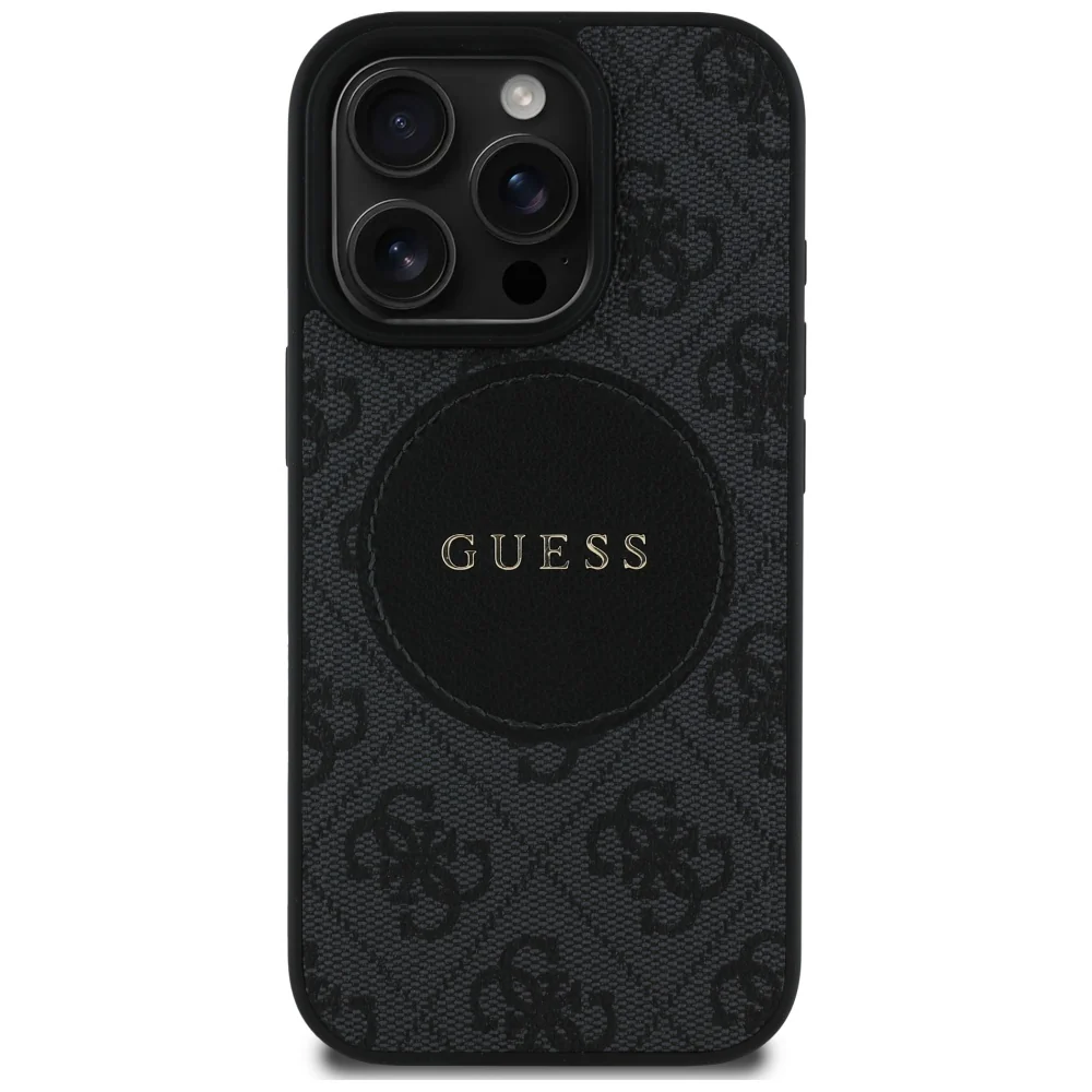 MagSafe Case for Apple iPhone 16 Pro Max, Guess, 4G Circle Classic Logo, Black - Image 2