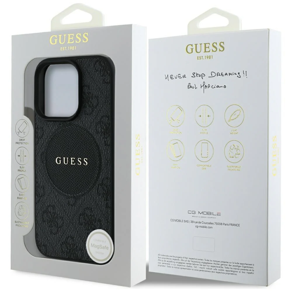 MagSafe Case for Apple iPhone 16 Pro Max, Guess, 4G Circle Classic Logo, Black - Image 7