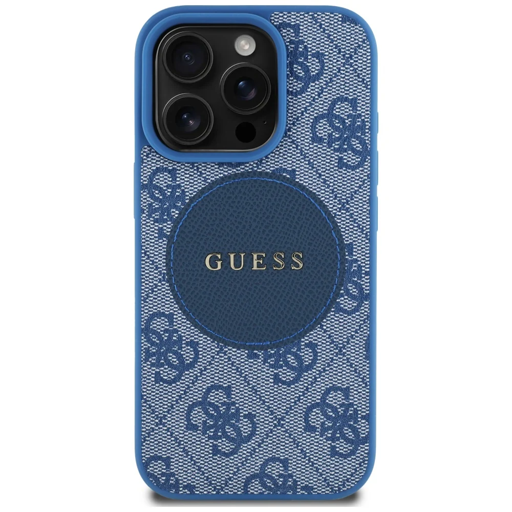 MagSafe Case for Apple iPhone 16 Pro Max, Guess, 4G Circle Classic Logo, Blue - Image 3