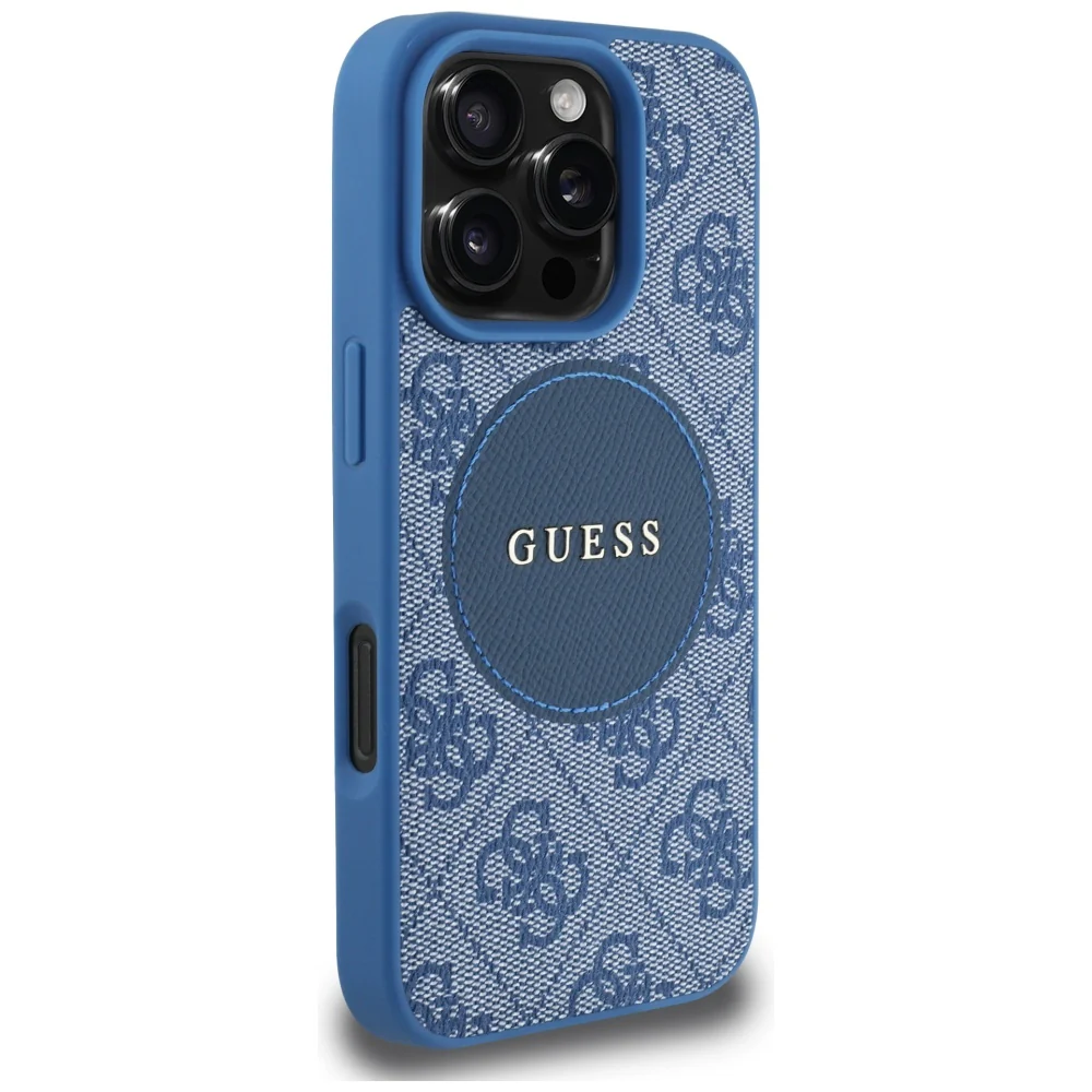 MagSafe Case for Apple iPhone 16 Pro Max, Guess, 4G Circle Classic Logo, Blue - Image 4