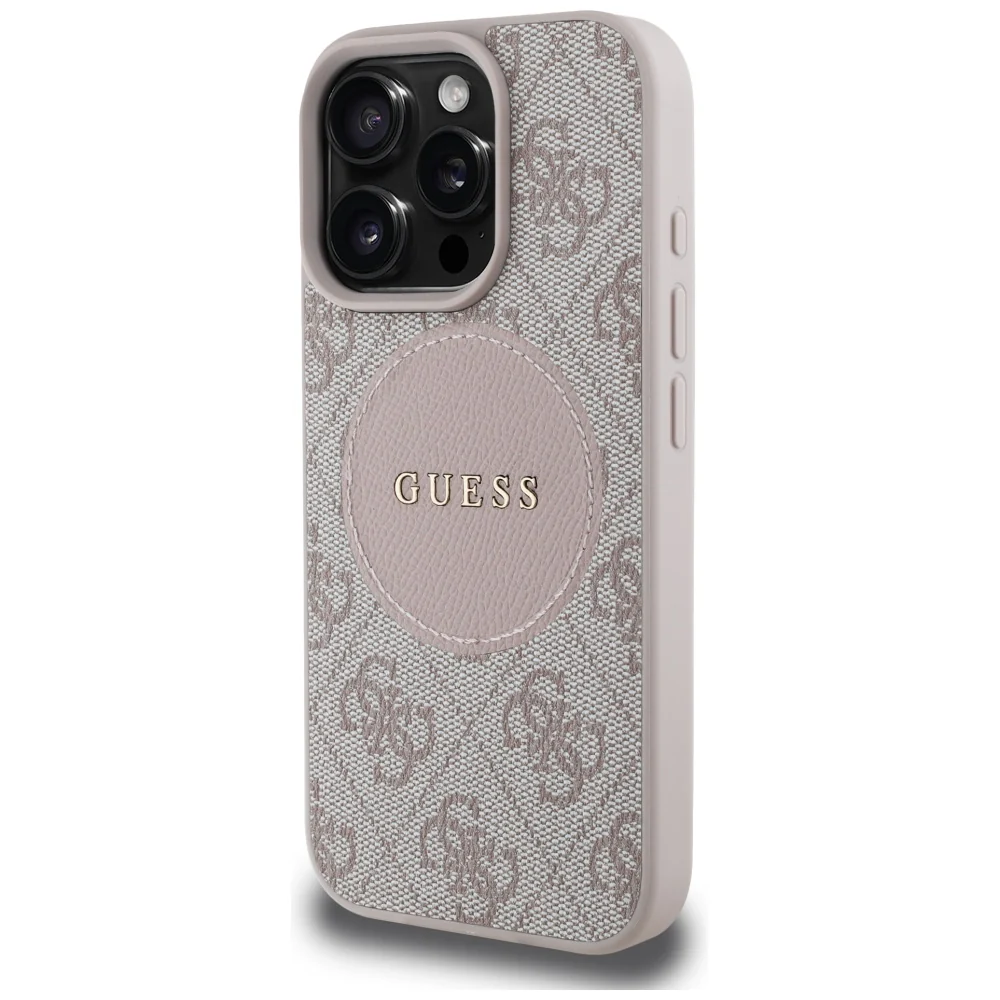 MagSafe Case for Apple iPhone 16 Pro Max, Guess, 4G Circle Classic Logo, Pink - Image 3