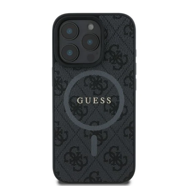 MagSafe Case for Apple iPhone 16 Pro Max, Guess, 4G Ring Classic Logo, Black - Image 2