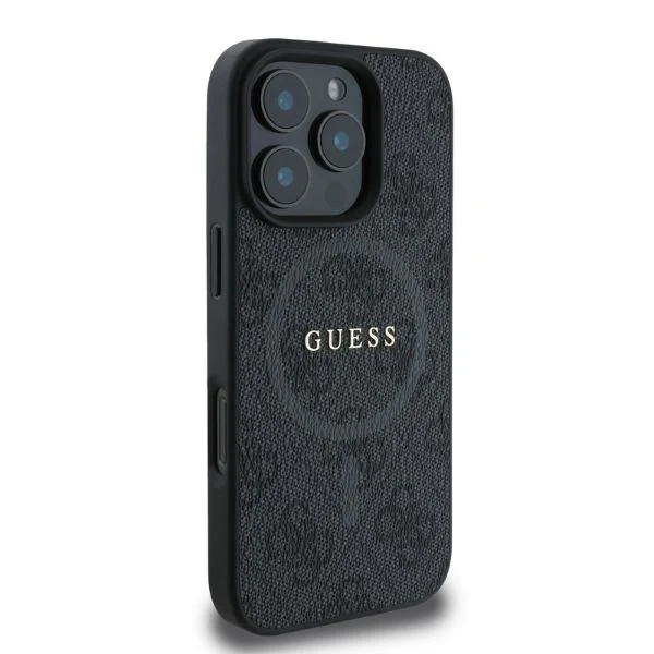 MagSafe Case for Apple iPhone 16 Pro Max, Guess, 4G Ring Classic Logo, Black - Image 3