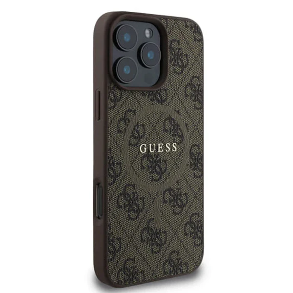 MagSafe Case for Apple iPhone 16 Pro Max, Guess, 4G Ring Classic Logo, Brown - Image 2