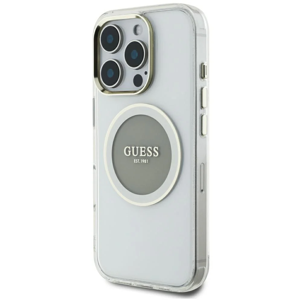 MagSafe Case for Apple iPhone 16 Pro Max, Guess, IML Metal Colored Circle, Gray - Image 4