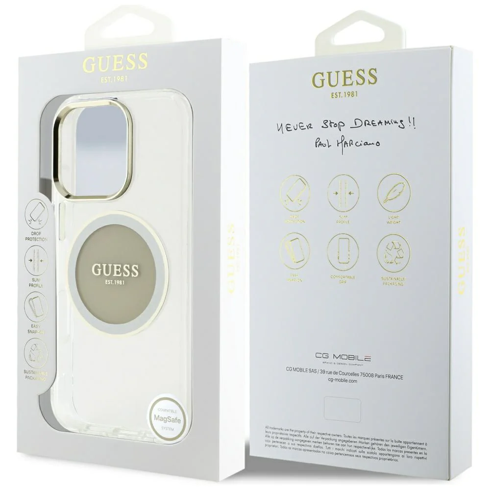 MagSafe Case for Apple iPhone 16 Pro Max, Guess, IML Metal Colored Circle, Gray - Image 7