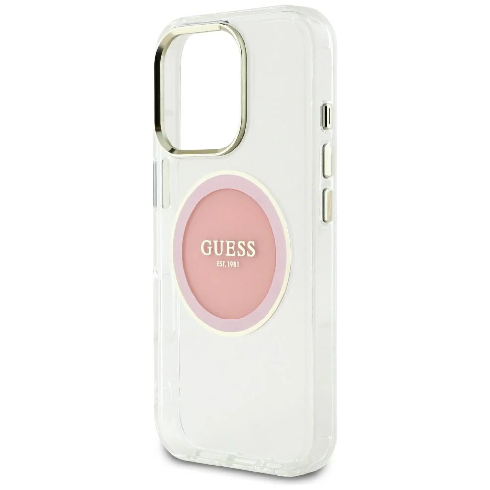 MagSafe Case for Apple iPhone 16 Pro Max, Guess, IML Metal Colored Circle, Pink - Image 5