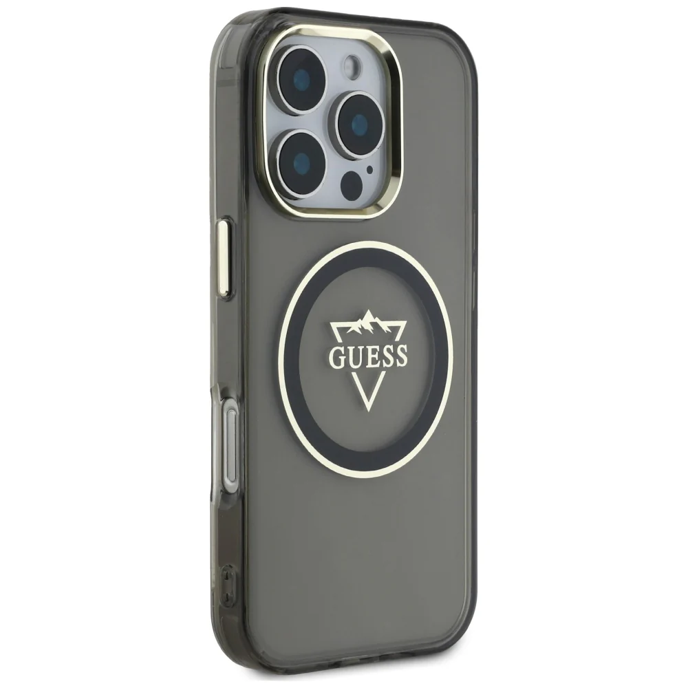 MagSafe Case for Apple iPhone 16 Pro Max, Guess, IML Metal Mountain Logo, Black - Image 4