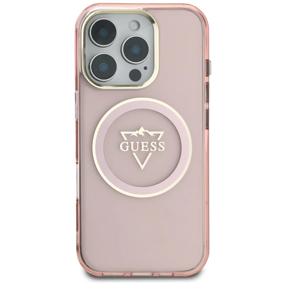 MagSafe Case for Apple iPhone 16 Pro Max, Guess, IML Metal Mountain Logo, Pink - Image 3