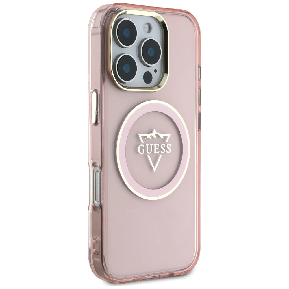 MagSafe Case for Apple iPhone 16 Pro Max, Guess, IML Metal Mountain Logo, Pink - Image 4