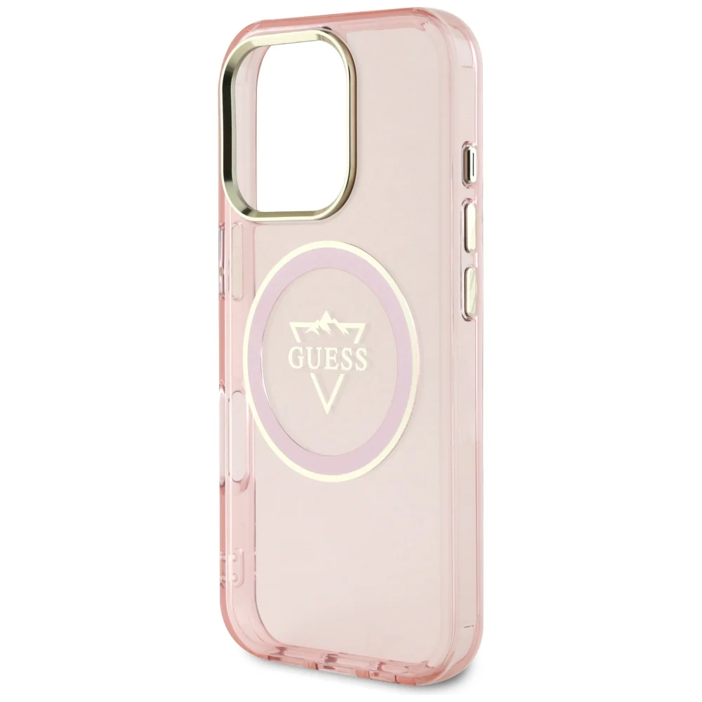 MagSafe Case for Apple iPhone 16 Pro Max, Guess, IML Metal Mountain Logo, Pink - Image 5