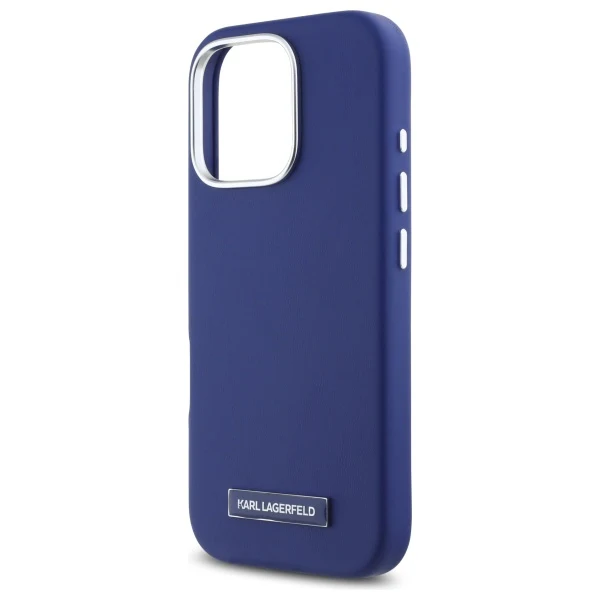 MagSafe Case for Apple iPhone 16 Pro Max, Karl Lagerfeld, FW Metal Plate, Blue - Image 4