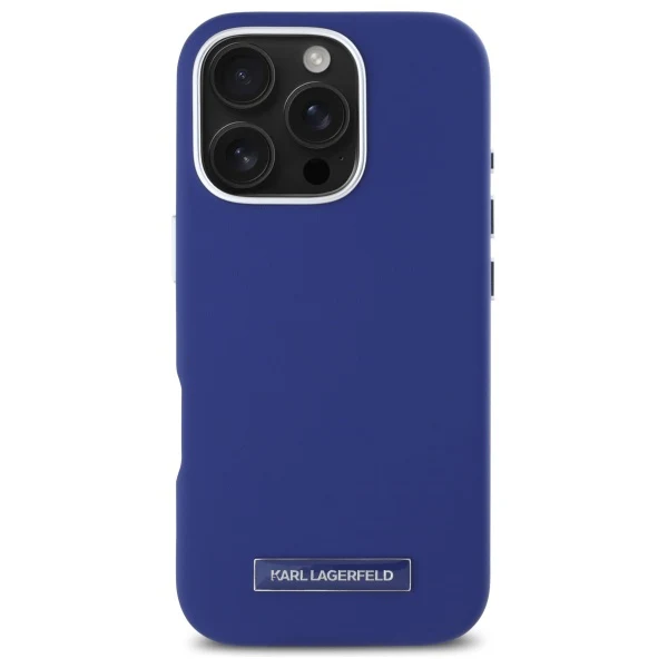 MagSafe Case for Apple iPhone 16 Pro Max, Karl Lagerfeld, FW Metal Plate, Blue - Image 5