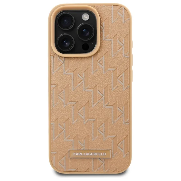 MagSafe Case for Apple iPhone 16 Pro Max, Karl Lagerfeld, Hot Stamp, Beige - Image 3