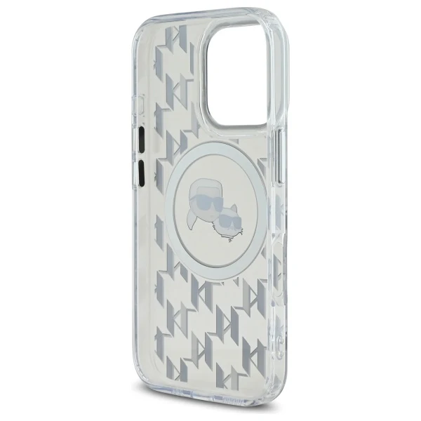 MagSafe Case for Apple iPhone 16 Pro Max, Karl Lagerfeld, IML Monogram Karl & Choupette's Heads, Transparent - Image 5