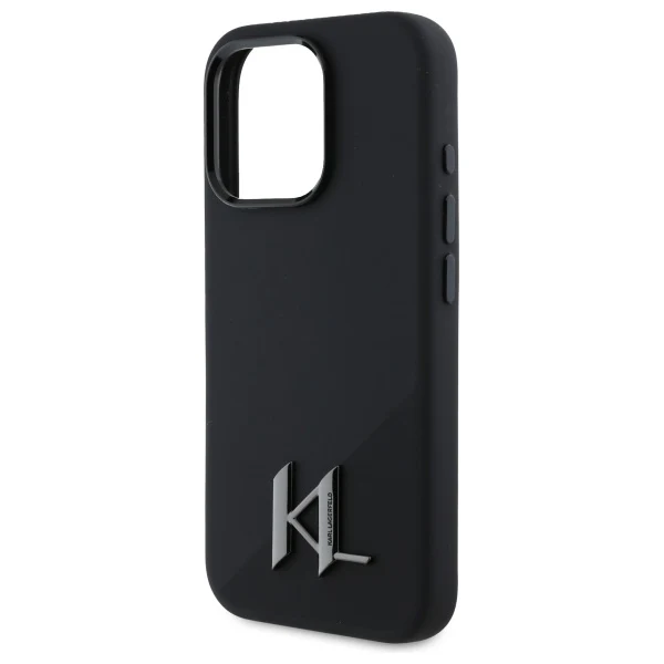 MagSafe Case for Apple iPhone 16 Pro Max, Karl Lagerfeld, Silicone Shadow Metal Initial, Black - Image 2