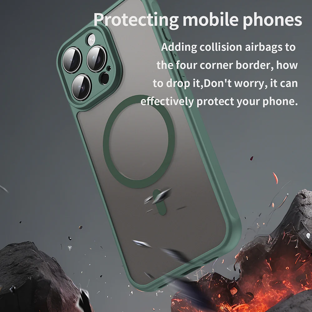 MagSafe Case for Apple iPhone 16 Pro Max, Techsuit, HaloFrost II, Green - Image 4
