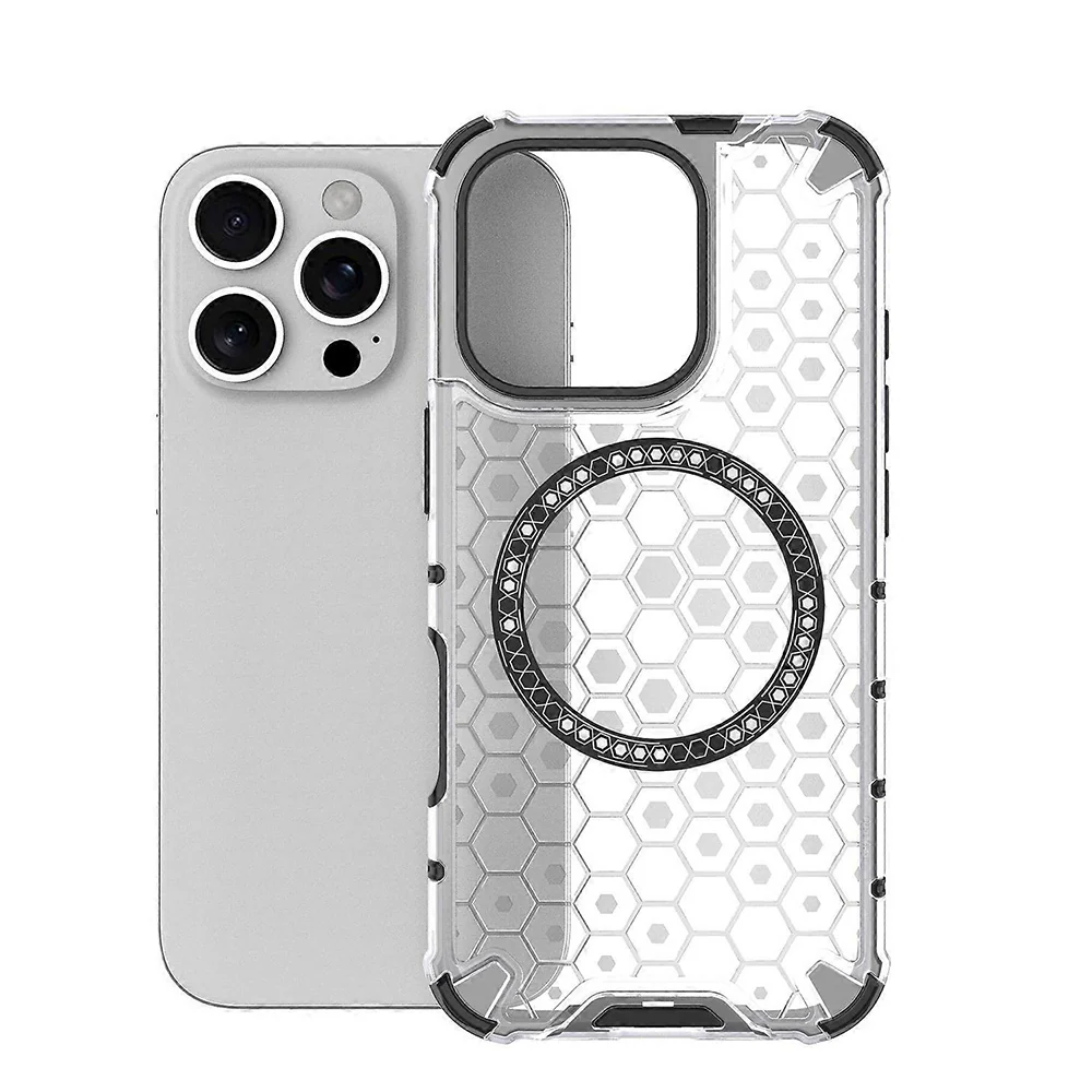 MagSafe Case for Apple iPhone 16 Pro Max, Techsuit, HoneyComb Shield, White - Image 2