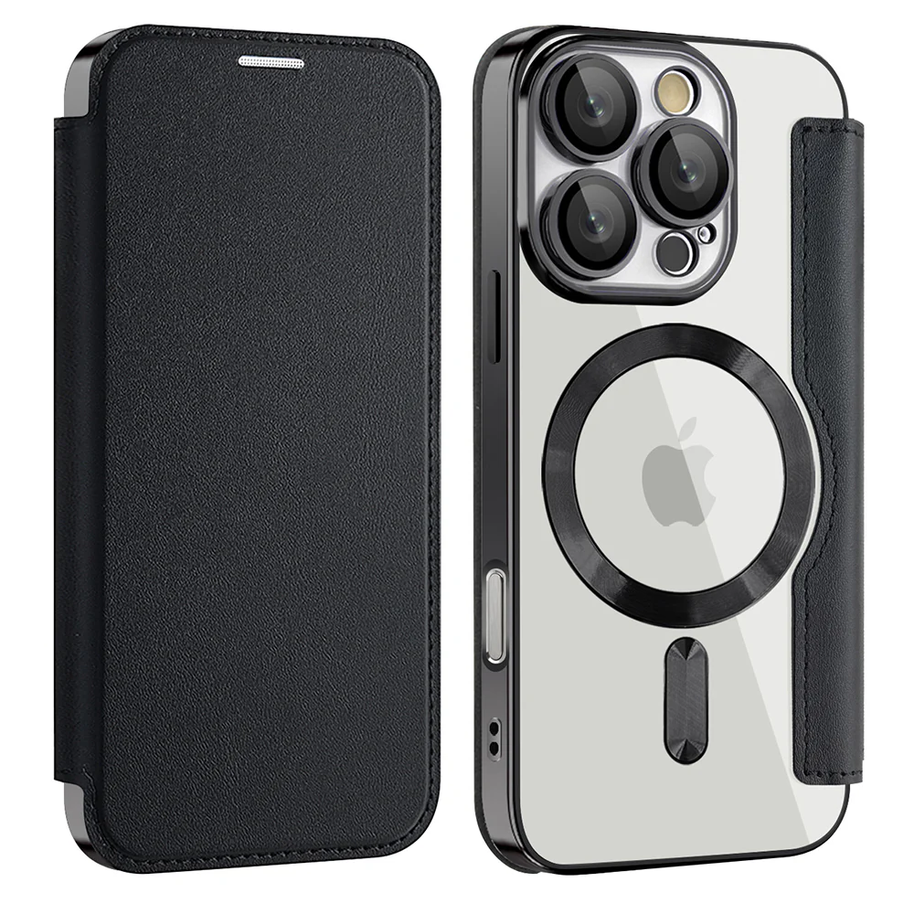 MagSafe Case for Apple iPhone 16 Pro Max, Techsuit, SmartMag Book, Black - Image 2