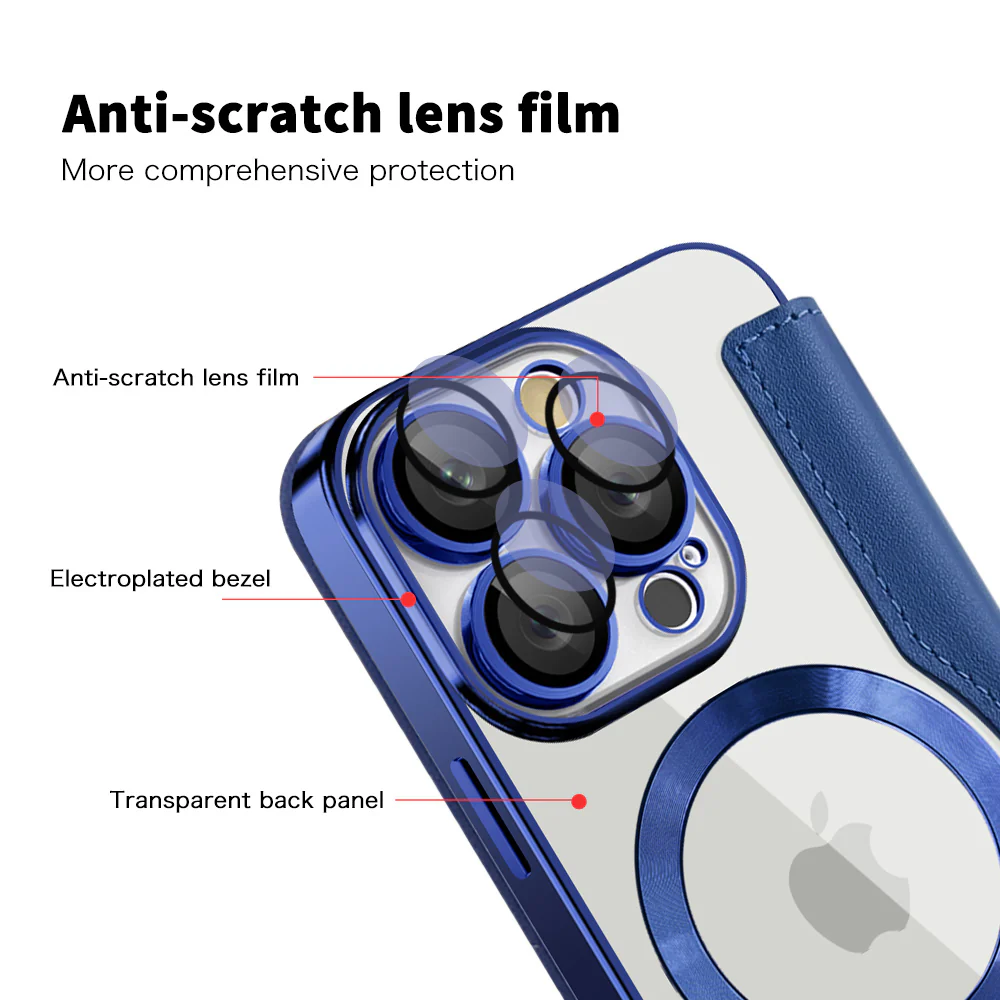 MagSafe Case for Apple iPhone 16 Pro Max, Techsuit, SmartMag Book, Blue - Image 3