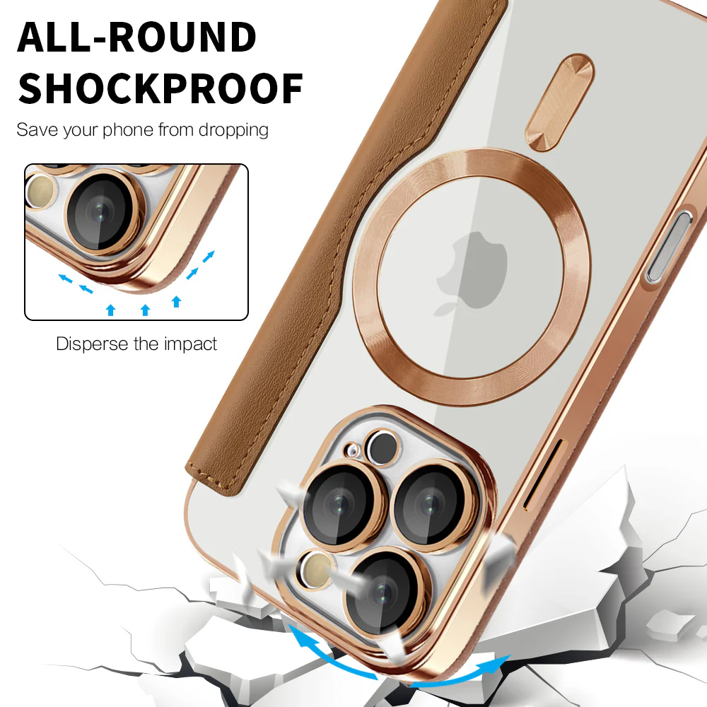 MagSafe Case for Apple iPhone 16 Pro Max, Techsuit, SmartMag Book, Brown - Image 4