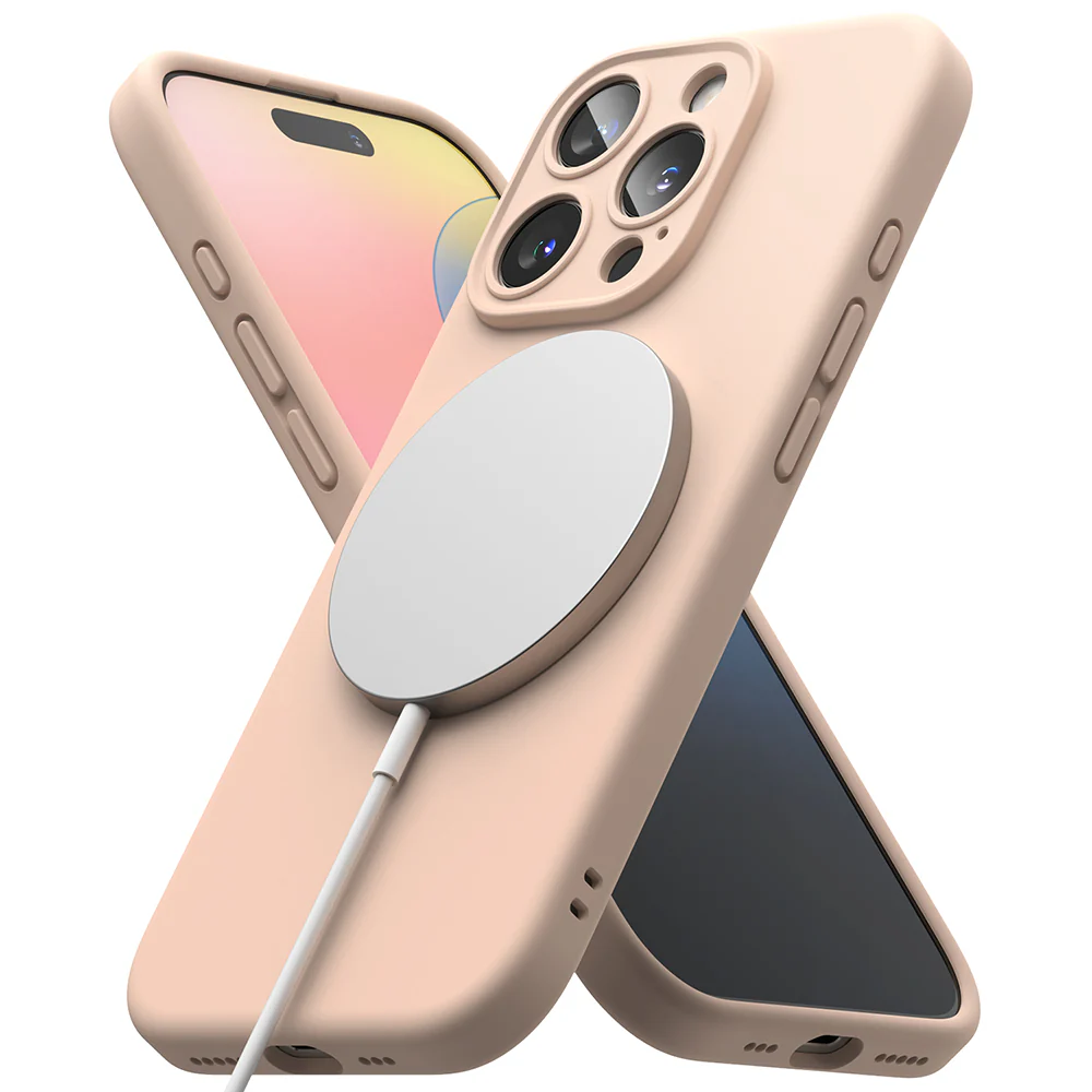 MagSafe Case for Apple iPhone 16 Pro, Ringke, Silicone, Pink - Image 4