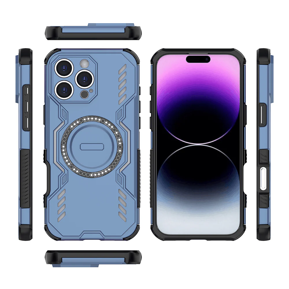 MagSafe Case for Apple iPhone 16 Pro, Techsuit, ArmorMag, Blue - Image 4