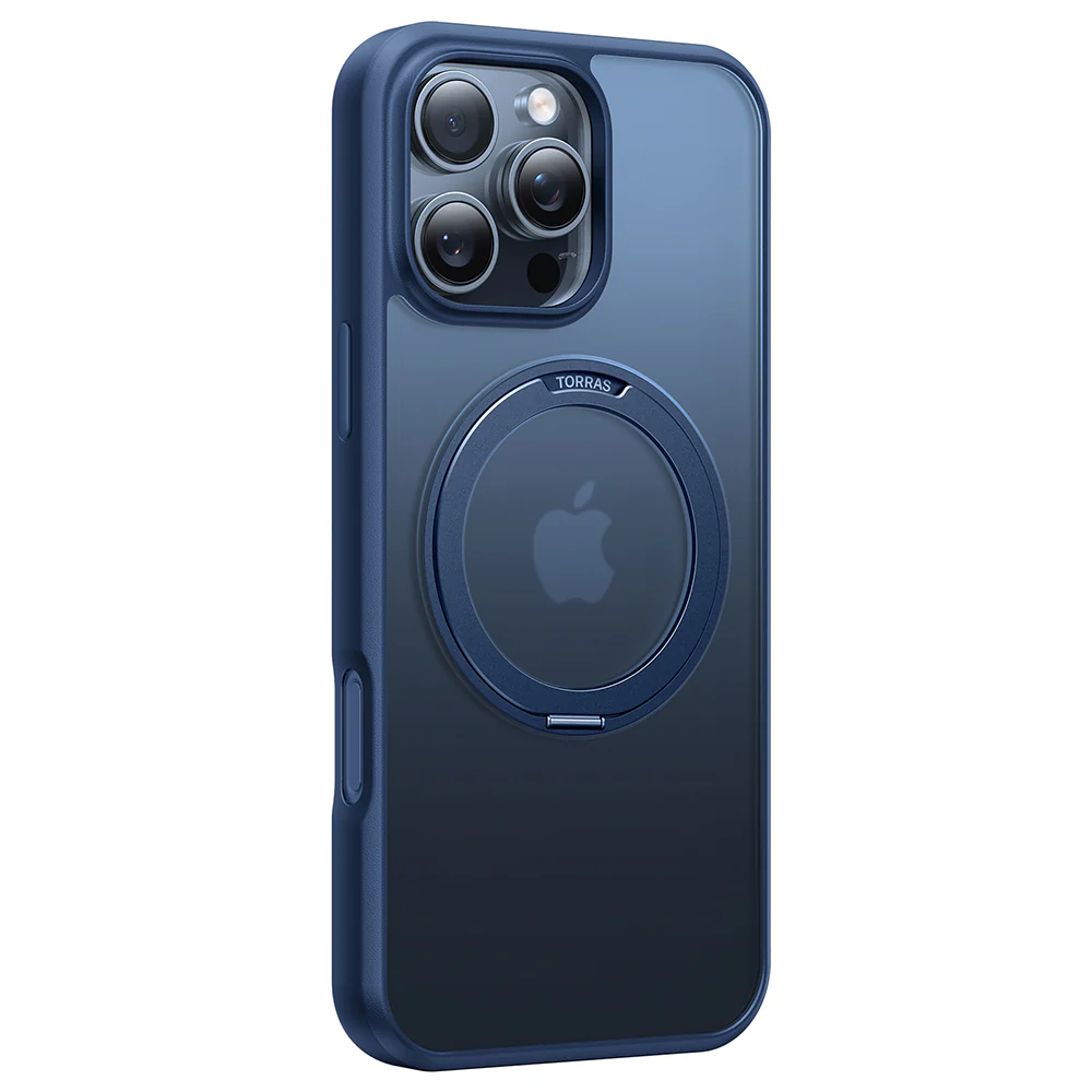 MagSafe Case for Apple iPhone 16 Pro, Torras, Ostand Pro, Navy Blue - Image 3