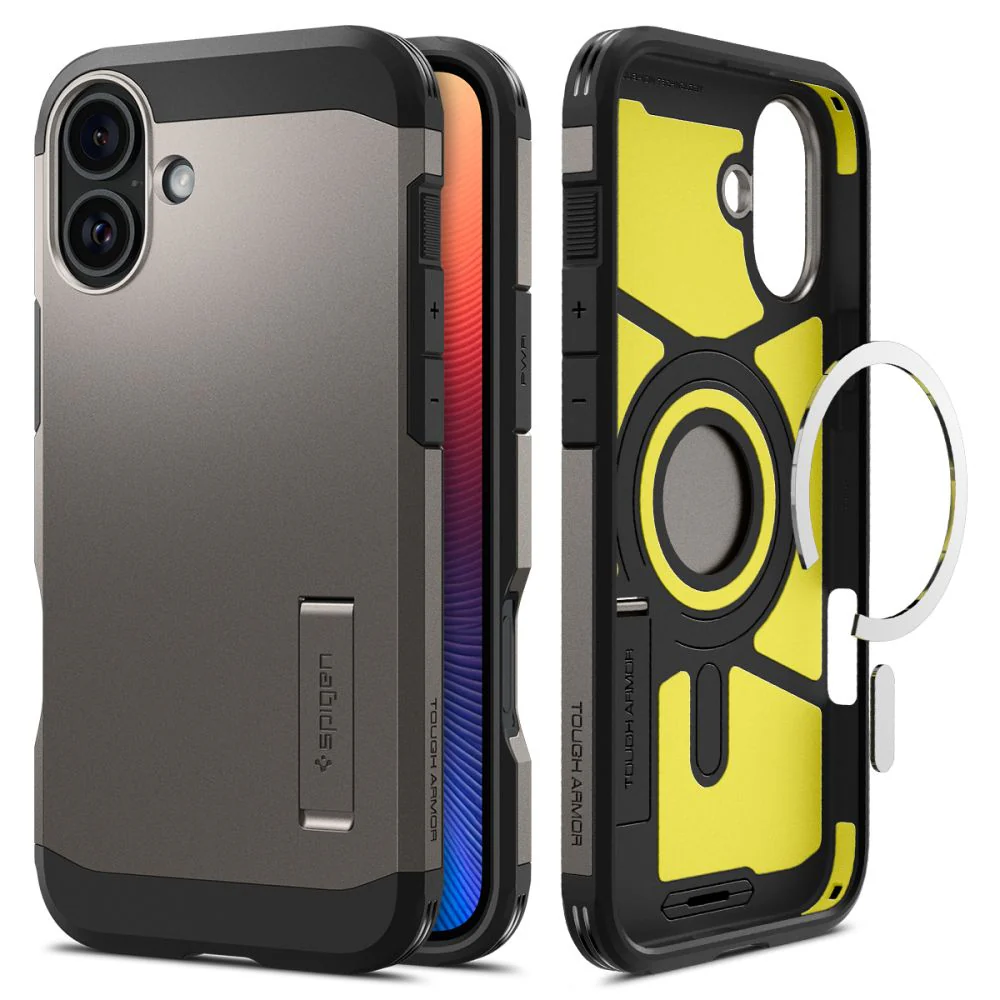 MagSafe Case for Apple iPhone 16, Spigen, Tough Armor, Gray ACS08215