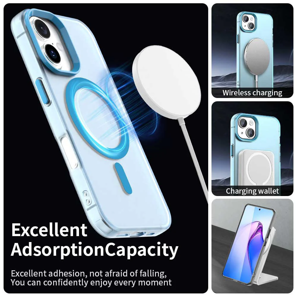 MagSafe Case for Apple iPhone 16, Techsuit, CandyCase, Blue - Image 2