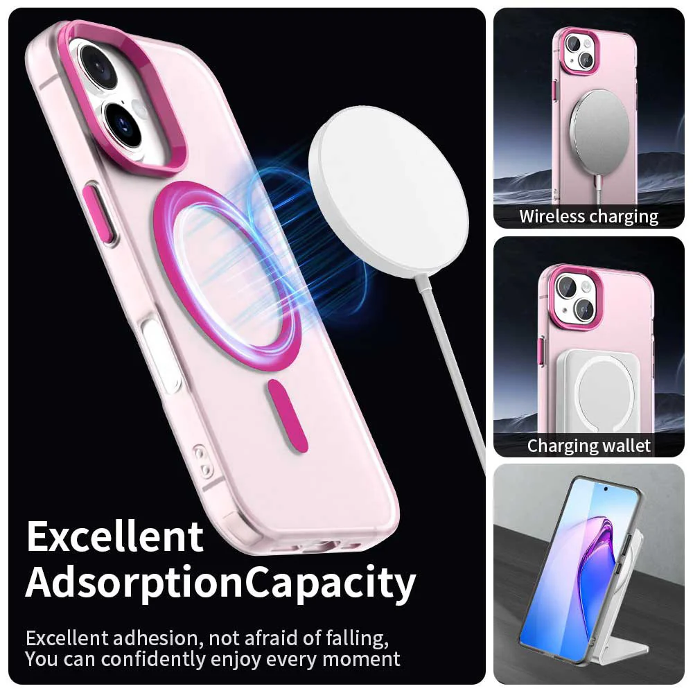 MagSafe Case for Apple iPhone 16, Techsuit, CandyCase, Pink - Image 2
