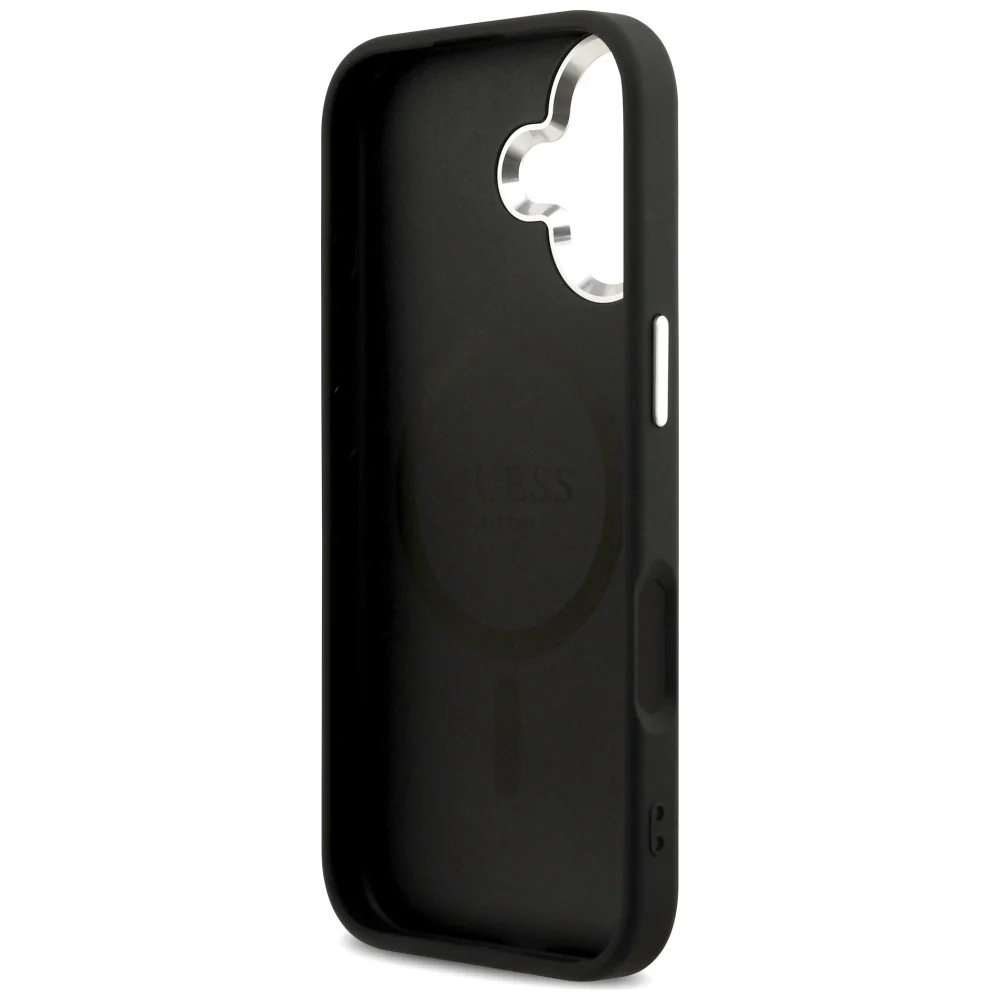 MagSafe Case for Apple iPhone 17, Guess, Peony Hot Stamp Script, Black - Image 3