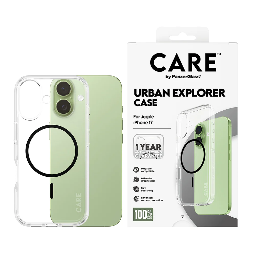 MagSafe Case for Apple iPhone 17, PanzerGlass, Urban Explorer Care, Black Transparent - Image 6