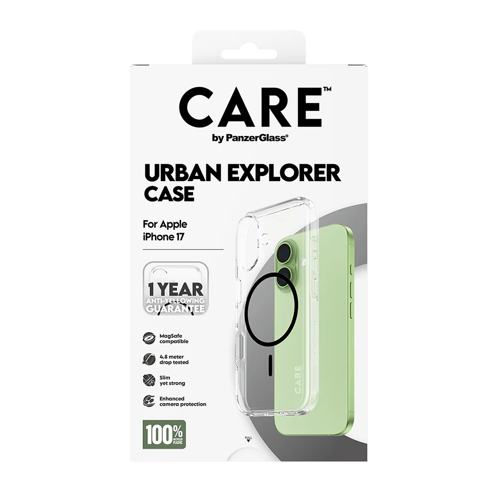 MagSafe Case for Apple iPhone 17, PanzerGlass, Urban Explorer Care, Black Transparent - Image 7