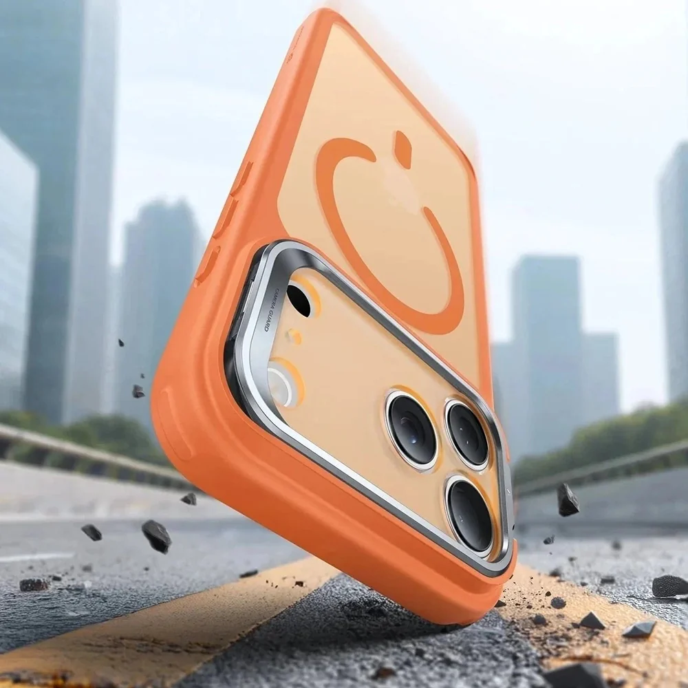 MagSafe Case for Apple iPhone 17 Pro, ESR, Classic Hybrid Kickstand Slide, Satin Orange - Image 3