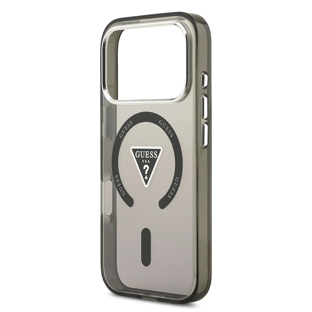 MagSafe Case for Apple iPhone 17 Pro, Guess, IML Gradient Triangle Logo, Black Silver - Image 5
